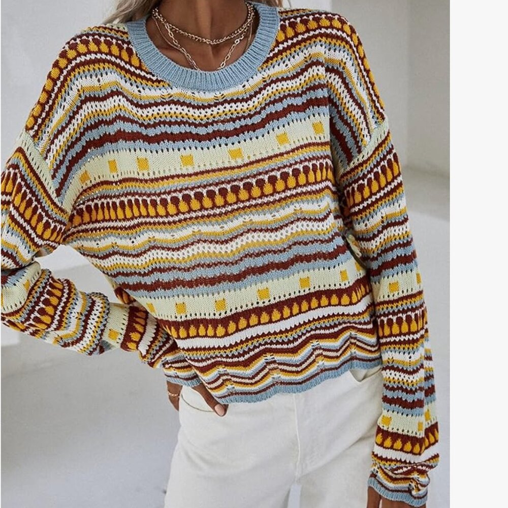 SHEIN Striped Vintage Sweater